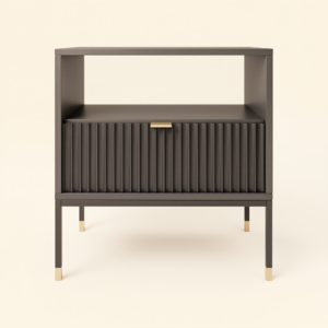 Fluted Front Side Table – Contemporary Modern Accent