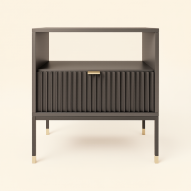 Fluted Front Side Table - Contemporary Modern Accent
