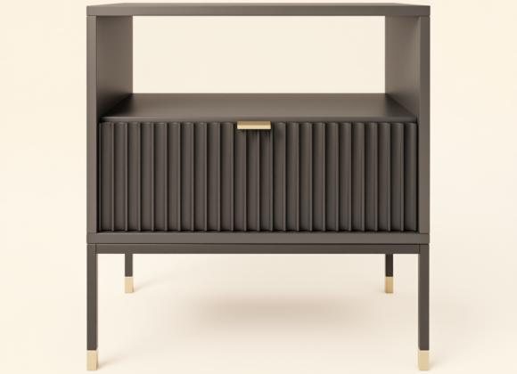 Fluted Front Side Table – Contemporary Modern Accent