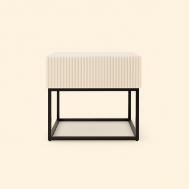 Contemporary Modern Side Table with Push-to-Open