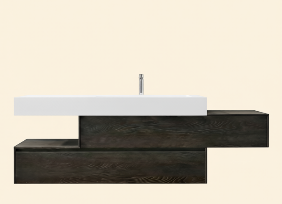 Sculptural Modern 160cm Bathroom Vanity